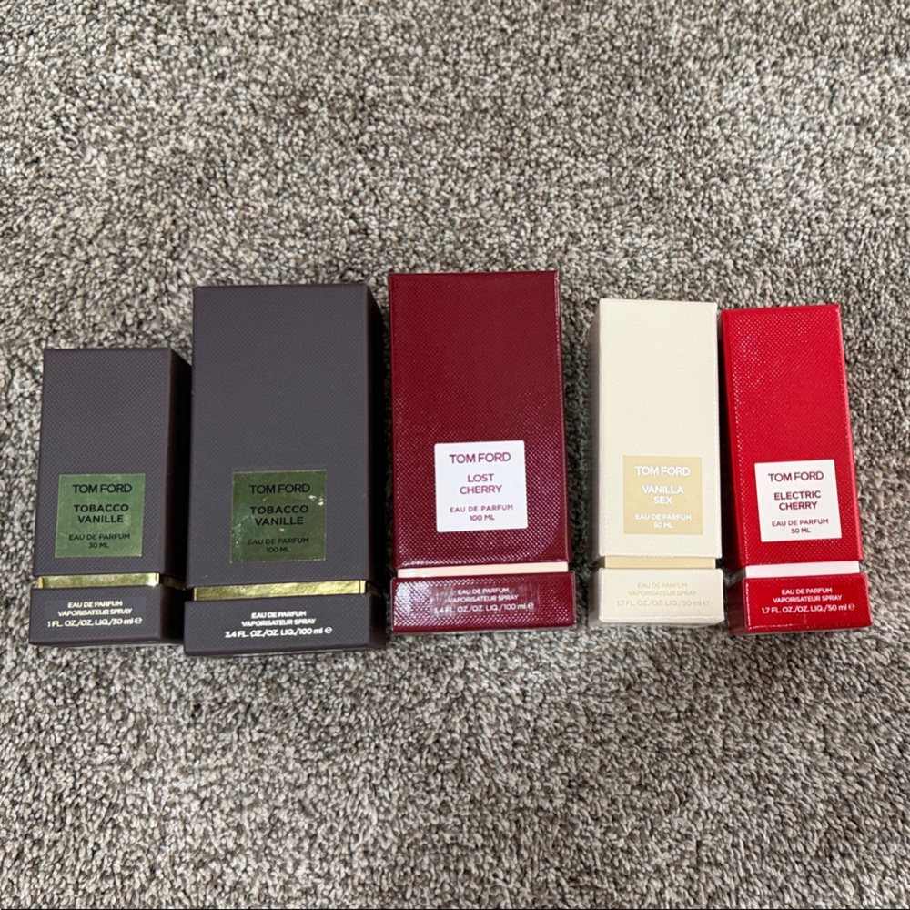 Tom Ford Empty Fragrance Boxes Lot Tobacco Vanille Lost Cherry Display